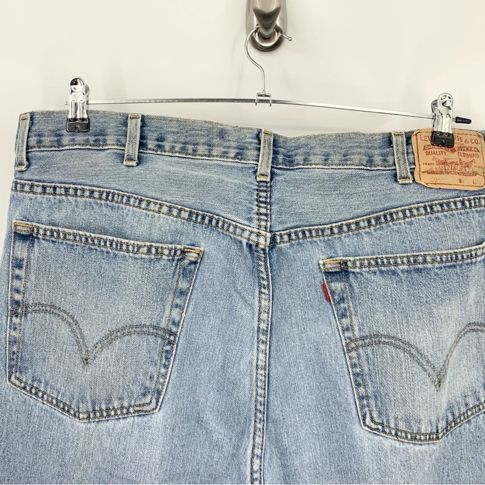Levis Men Size 40 x 29 Jeans 505 Regular Fit Straight Light Pants Cotton Y2K 05 - Picture 4 of 8